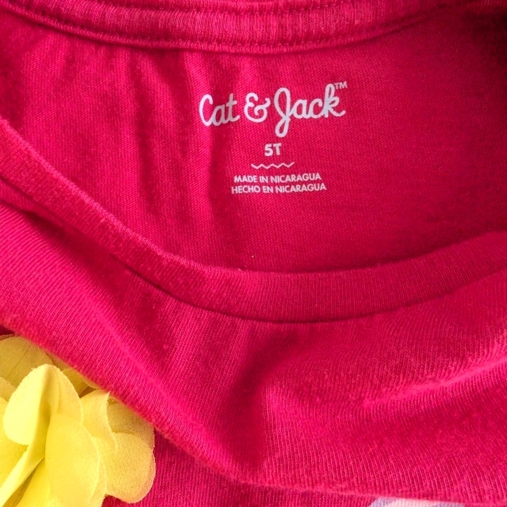 Cat & Jack Girls Celebrate Kids Pink Long Sleeve Shirt Size 5T - Picture 6 of 6
